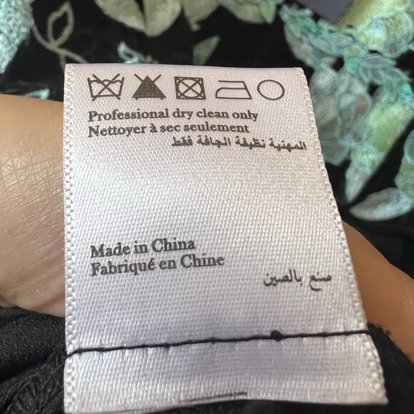 Marchesa Notte Embroidered Sheath Dress green black size 10 C8 - Picture 7 of 7